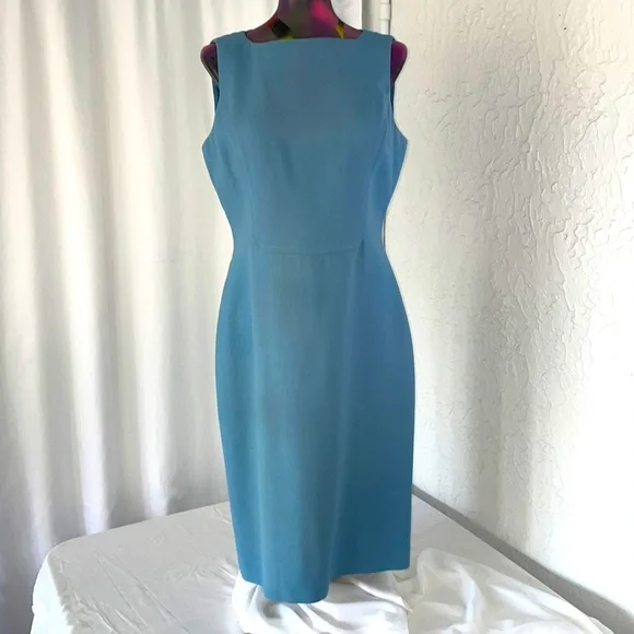 EUC vintage Oscar De la Renta dress light blue sleeveless knee length size 8 - Picture 1 of 8